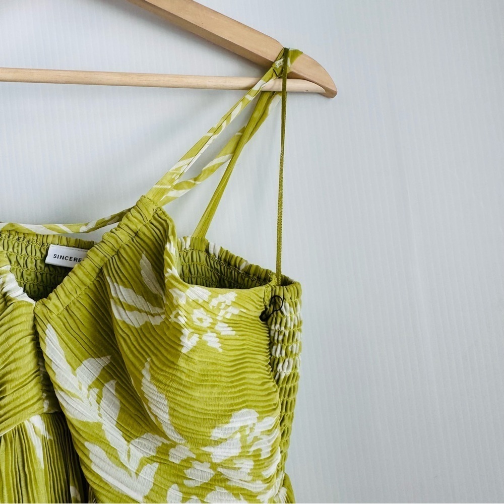 Sincerely Jules lime green tropical floral pattern maxi dress size small - Picture 6 of 9